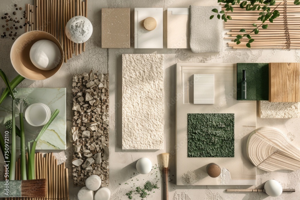 Poster A table filled with a variety of different items, suitable for various concepts and projects