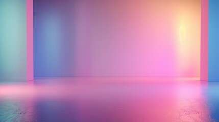 Interior of a room with pink and blue walls and floor. Suitable for home decor or renovation concepts