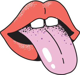 Vintage lips cartoon sticker