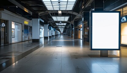 an empty billboard in the middle of a mall Generative AI - obrazy, fototapety, plakaty