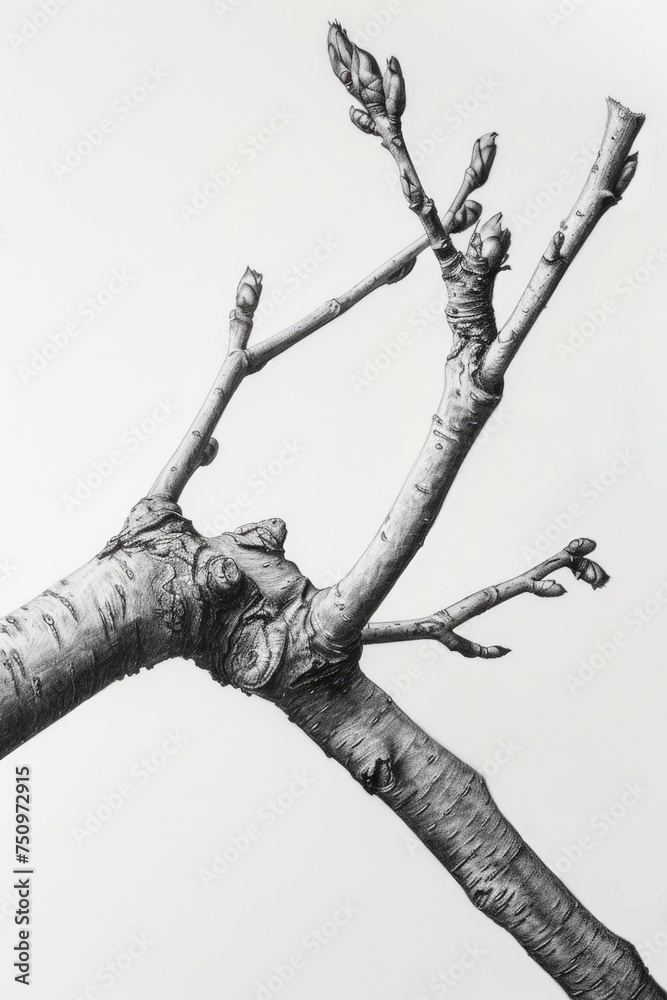 Poster A simple and elegant photo of a tree branch. Suitable for various design projects