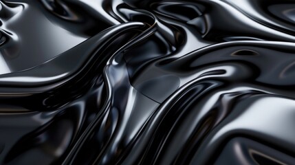 Close up of shiny black fabric, suitable for fashion or textile design projects