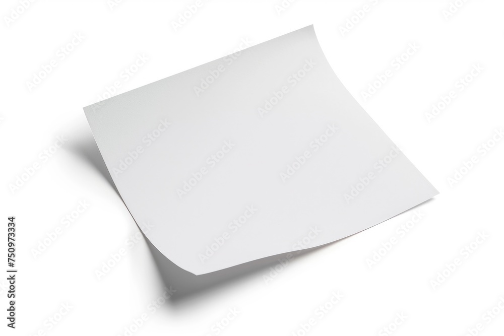 Poster a piece of paper on a white surface, suitable for various projects