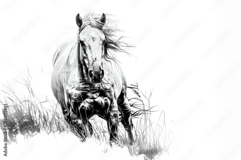 Aufkleber A dynamic image of a horse in motion. Suitable for various design projects