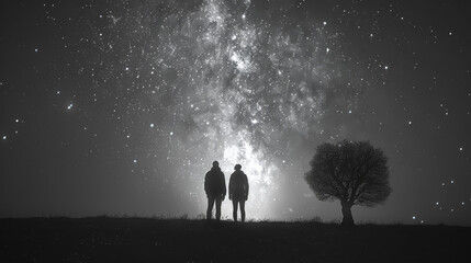 Starry Dreams: A Couple Nighttime Wish.