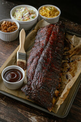 bbq spare ribs with side dishes