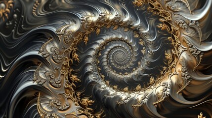spiral design in gold and silver colors