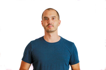 Fototapeta premium bald man on white background 