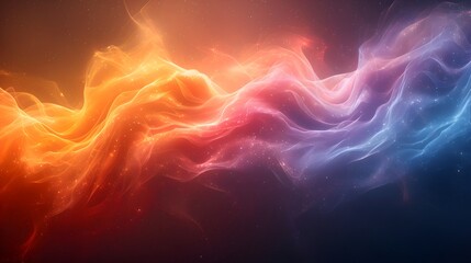 Obraz premium Singular intricately flowing colored smoke stream digital painting.