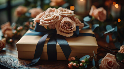 Nuptial present elegantly wrapped, symbolizing appreciation and kindness