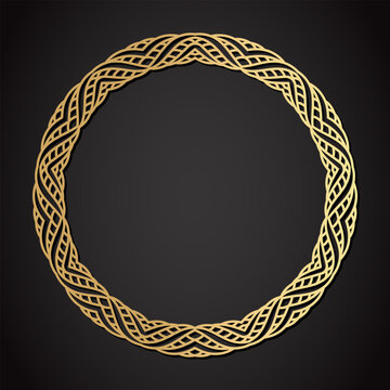 Gold rope monogram frame. Vector illustration