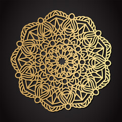 Ornamental gold round mandala. Vector illustration
