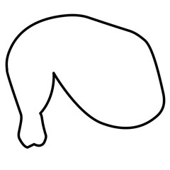 simple outline of chicken thigh