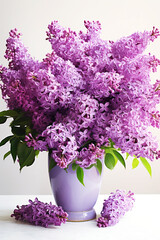 A bouquet of beautiful lilacs in a vase.