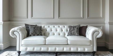 leather sofa in room