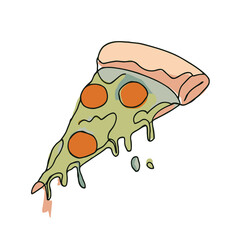 beautiful minimalist graphics slice of pizza with pepperoni