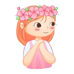 Cute illustrations of boys and girls of various nationalities, perfect for celebrating Mother's Day, International Women's Day, Children's Day, and floral themes. 