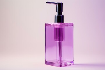 Fototapeta premium Shampoo plastic dispenser bottle. Clean cream. Generate Ai