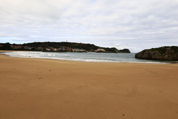 View on the Ris Beach locates in the eastern coast of the autonomous community of Cantabria, on the north coast of Spain