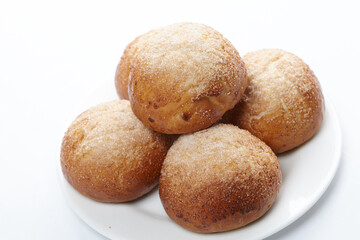 sweet buns on the white