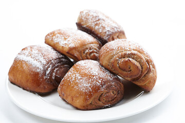 sweet buns on the white