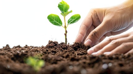 nurturing roots: a hand planting tomorrow's green legacy