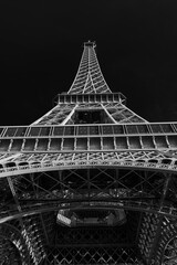 Graceful lines of the Eiffel Tower in Black and White