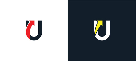 initial Letter U Arrow Logo Concept icon sign symbol Design Element. Financial, Consulting, Logistics Logotype. Vector illustration template © sir7