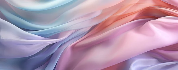 Foto op Canvas Abstract pastel blowing silk fabric. Gusting delicate scarves. Iridescent curtains billowing in the wind. © Влада Яковенко