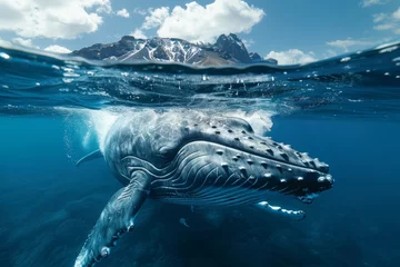 Wandcirkels plexiglas Whale in the sea in polar regions © paul