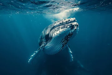 Tuinposter Whale in the sea in polar regions © paul