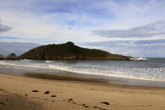 View on the San Martin beach located  in the province of Asturias, in northern Spain.