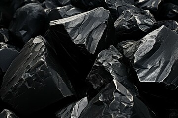 Silver black rocks. Metallic gray. Generate Ai