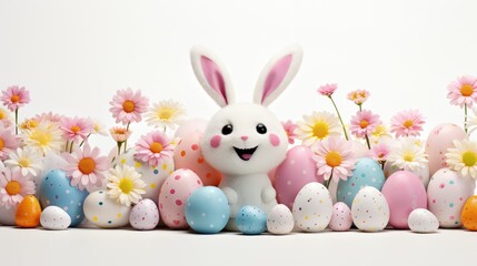 Celebrating the season of joy: happy easter, a festive mosaic of renewal and happiness, embracing traditions, egg hunts, and the spirit of joyous festivities in the bloom of spring.