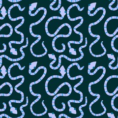 Summer cartoon animals seamless snake pattern for wrapping paper and fabrics and kids print and new 2025 year