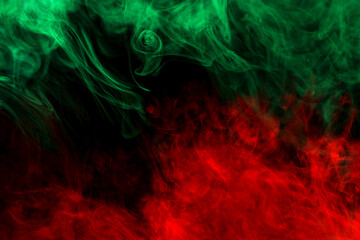 Abstract Smoke Patterns in Red and Green Colors - obrazy, fototapety, plakaty