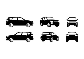 Car suv icon set isolated on the background. Ready to apply to your design. Vector illustration.	