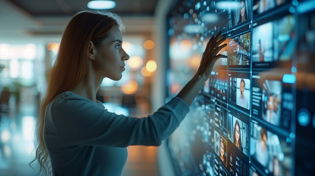 Digital contents concept. Social networking service. Streaming video. NFT. Non-fungible token. Wide angle visual for banners or advertisements. AI