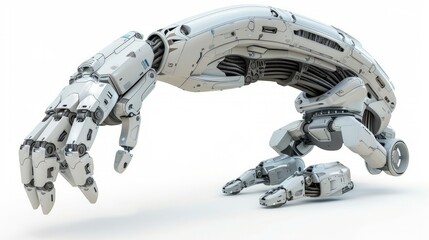 Naklejka premium Robotic Arm, rendering isolated on white background