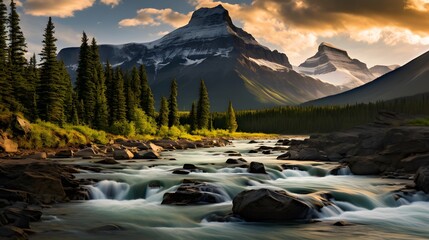 Panoramic view of Banff National Park, Alberta, Canada - obrazy, fototapety, plakaty