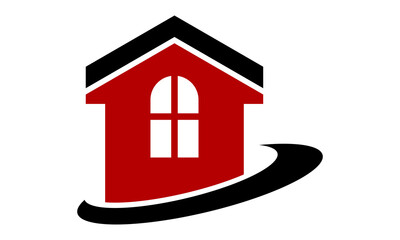red house icon logo vector