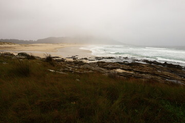 View on the Carnota beach located in the province of A Coruña, in the autonomous community of Galicia, Spain