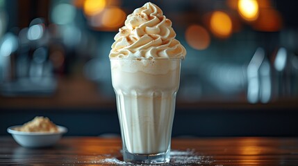 Vanilla milkshake, a classic ice cream drink from Chicago for menu at the restaurant