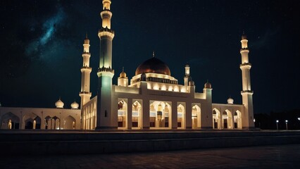 Fototapeta na wymiar mosque at night background photo