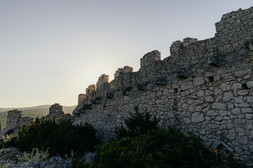 Ancient wall of Ostrica in Grabastica bay view