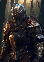 Soldier standing with his sword, ready for the fight