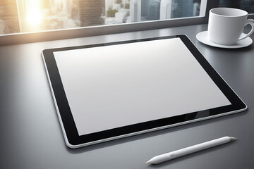 Tablet with a blank screen. - obrazy, fototapety, plakaty