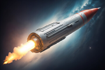 Hypersonic ballistic missile. - obrazy, fototapety, plakaty