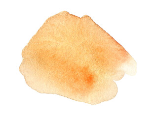 Abstract red watercolor spot on white background isolated. Hand drawn orange stain texture for design. brush stroke drawing