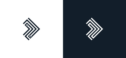 Forward Arrow Tech Logo Concept icon sign symbol Design Element. Vector illustration logo template - obrazy, fototapety, plakaty
